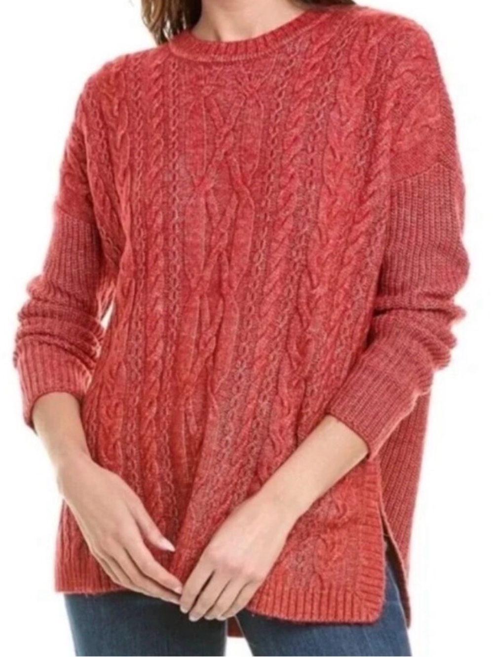 cabi 4280 Playoff Pullover Cable-Knit Crew Sweater NWT